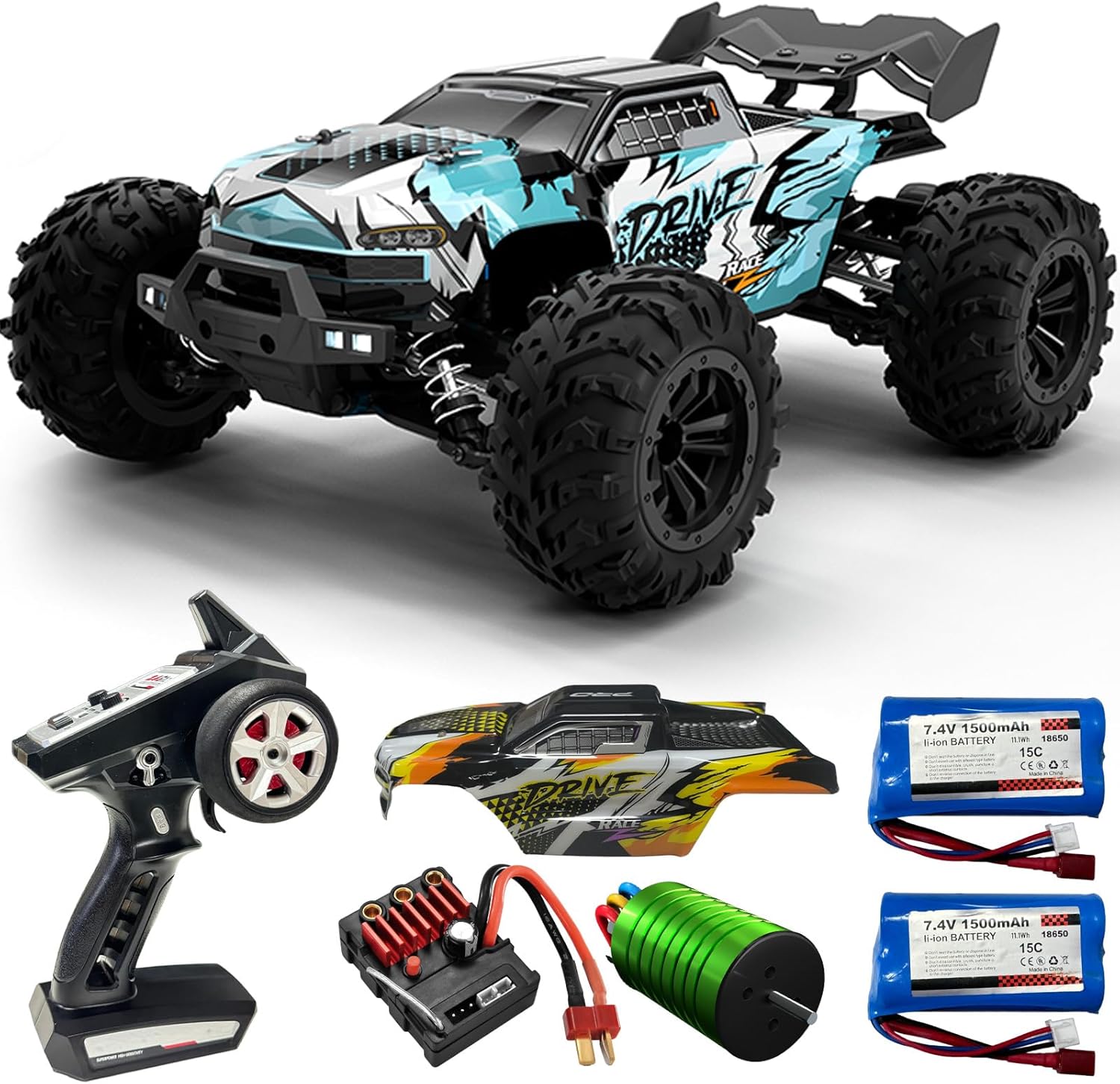 Rc Hobby Grade Monster Truck - Caminhão Monstro RC Brushless Escala 1:16
