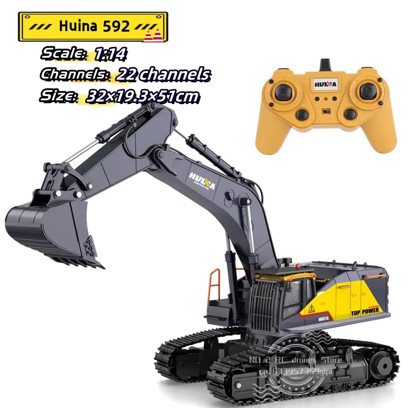 Rc Excavator Hydraulic - Huina-grande controle remoto liga escavadeira para