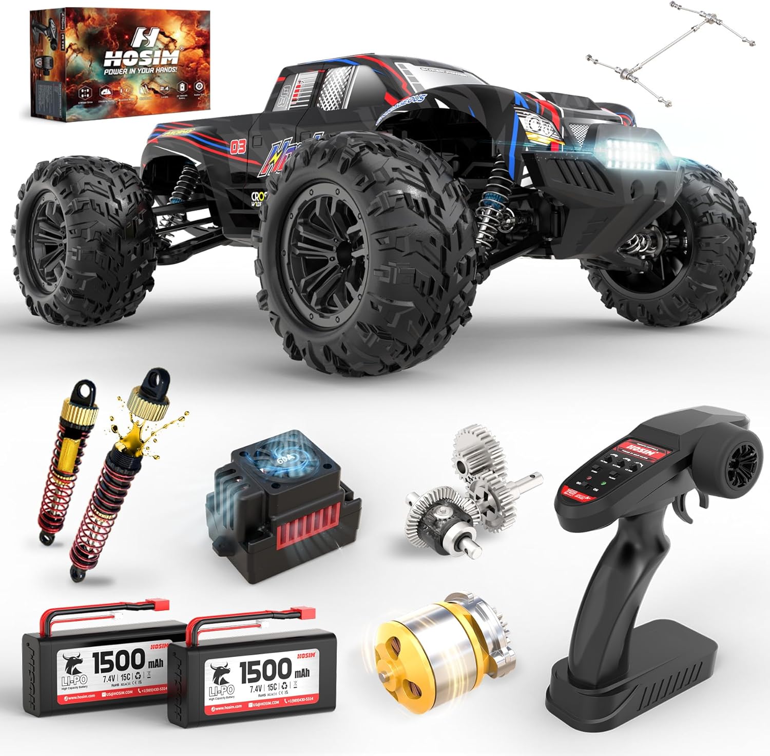 Rc Hobby Grade Monster Truck - Caminhão Monstro RC Brushless 1:10, Carro
