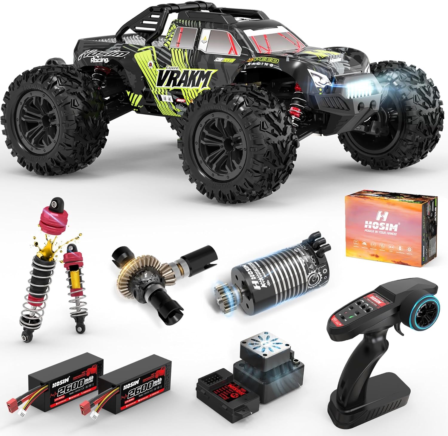 Rc Hobby Grade Monster Truck - Carro RC Adulto Sem Escovas, Escala