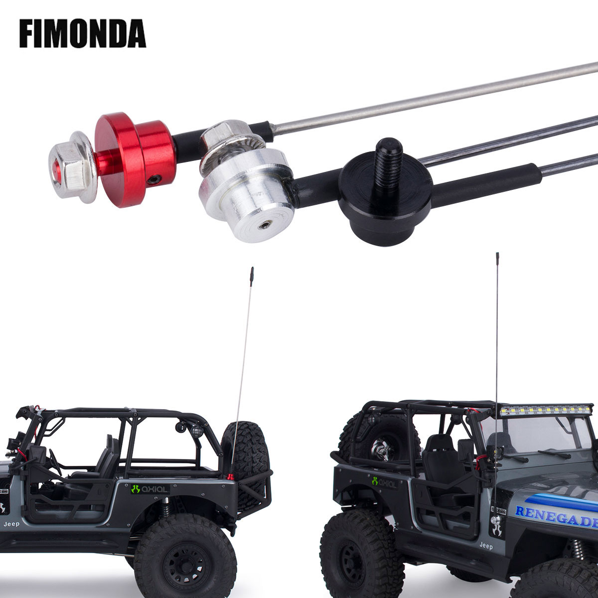 Rc Hobby Racing - Antena de simulação ajustável de metal,