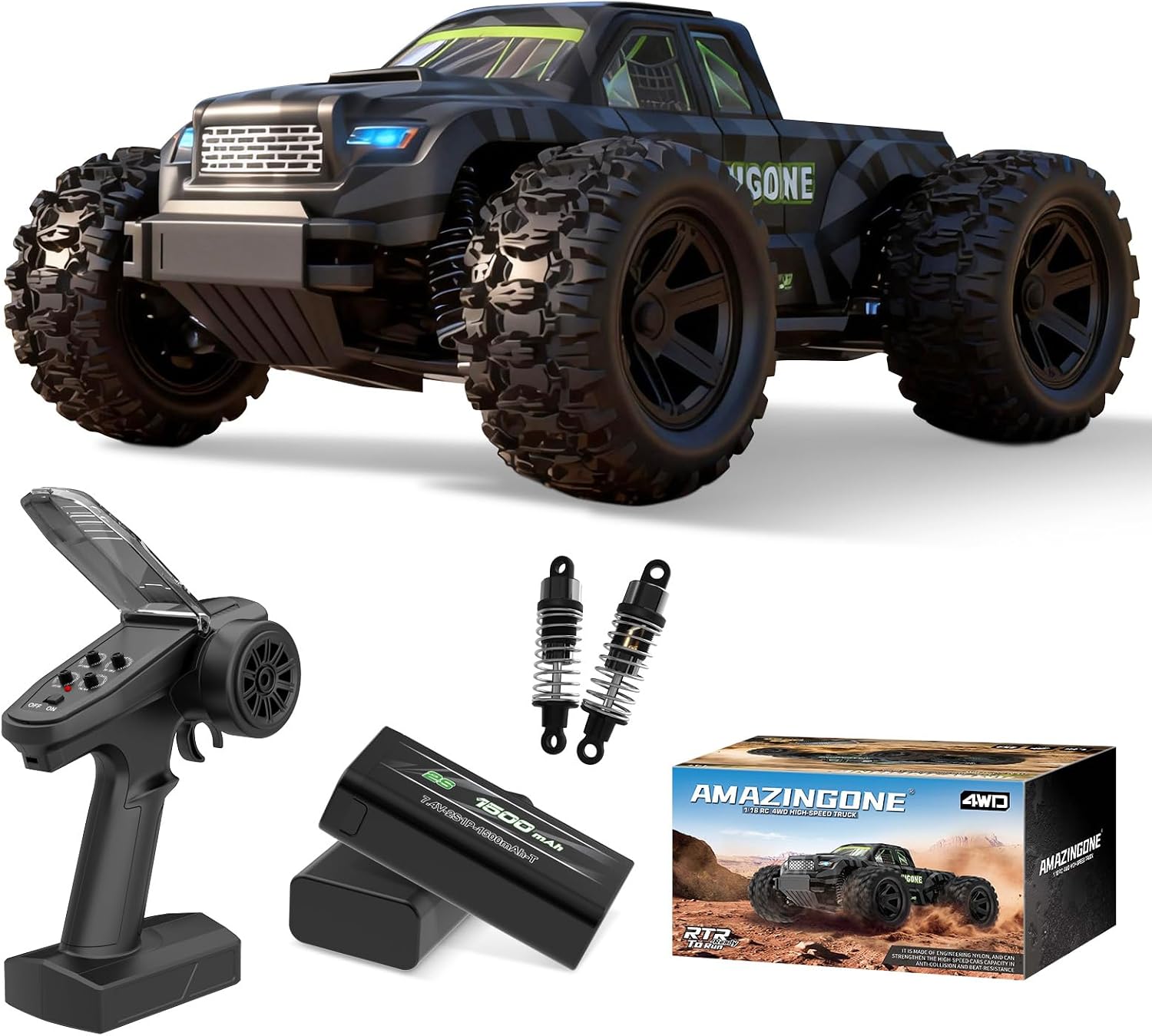 Rc Hobby Grade Monster Truck - Carro RC JT18W em Escala 1/18,