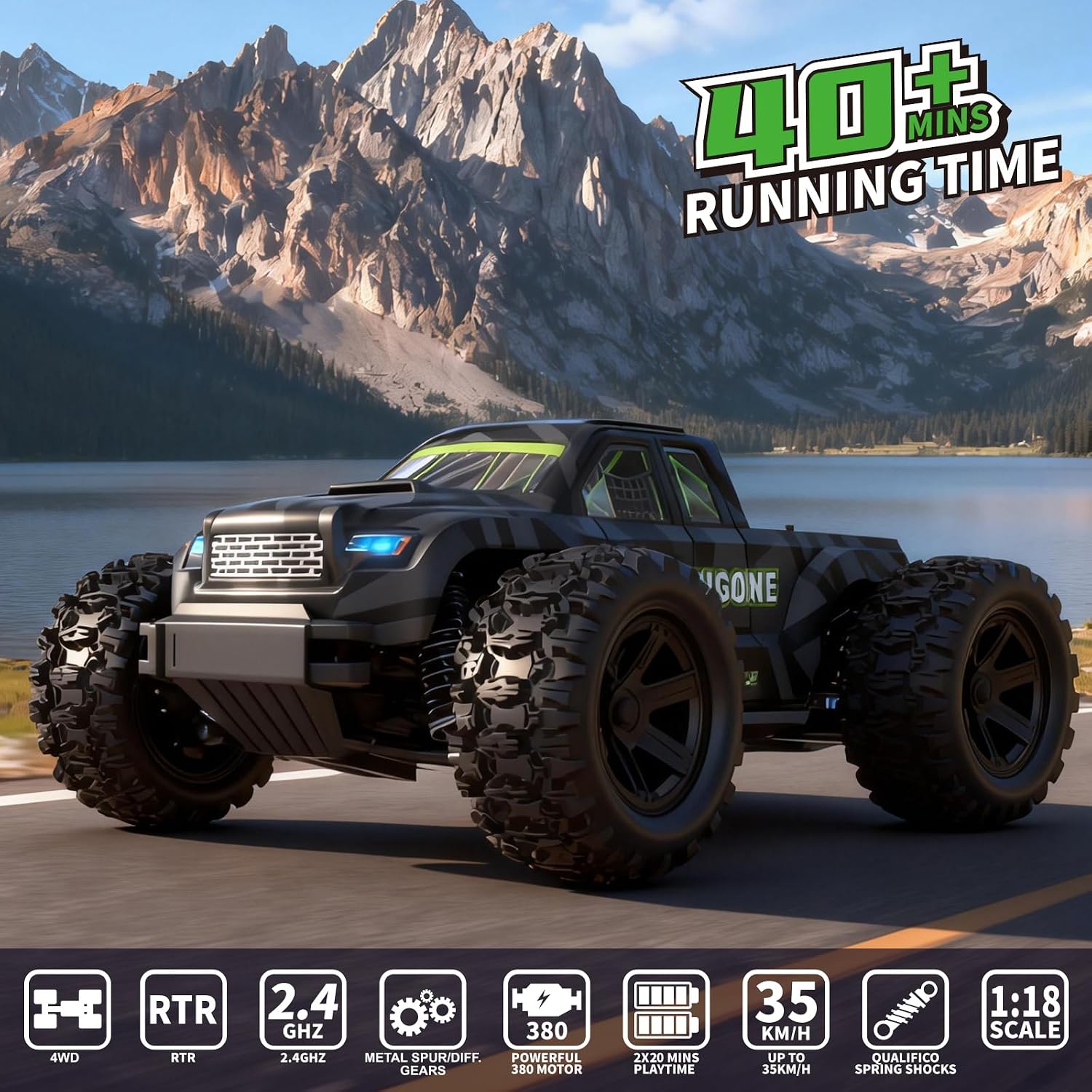Carro RC JT18W em Escala 1/18, - Rc Hobby Grade Monster Truck avaliação e preço
